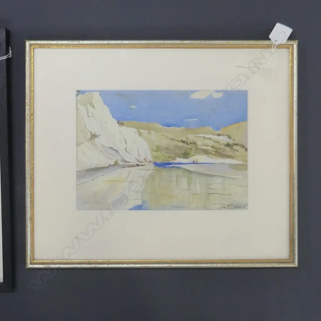 T MCCORMICK, COASTAL SCENE, WATERCOLOUR, SIGNED 240 X 165MM + UNSIGNED ETCHING, 'ACCORDIAN' 240 X 275MM Image 1++