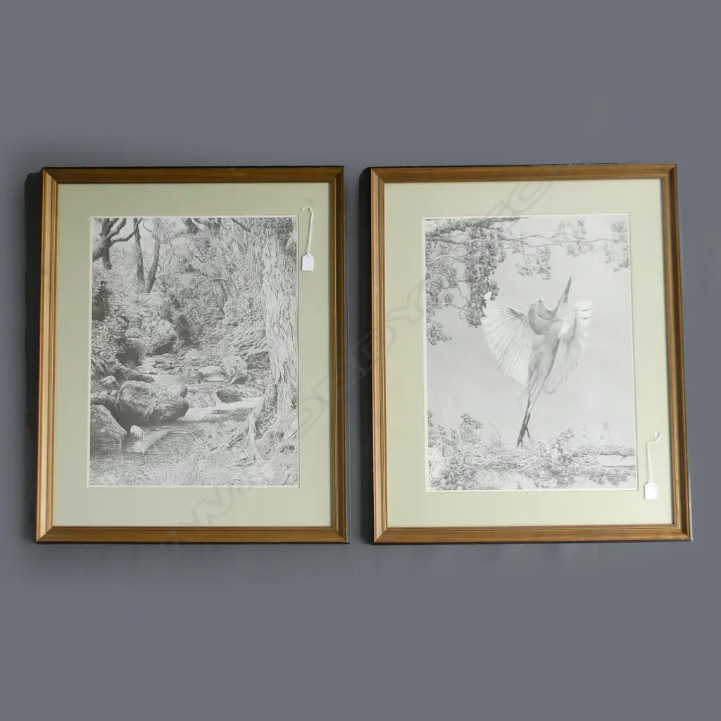 2 FRAMED BRIAN MOORE LTD ED. PRINTS 186/500, 580 X 440MM 1986  Image 1++