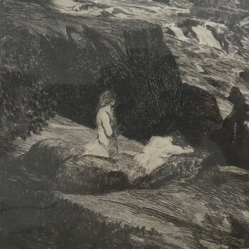 MAX KLINGER, MOUNTAIN SCENE, ETCHING, 260 X 360MM Image 1++