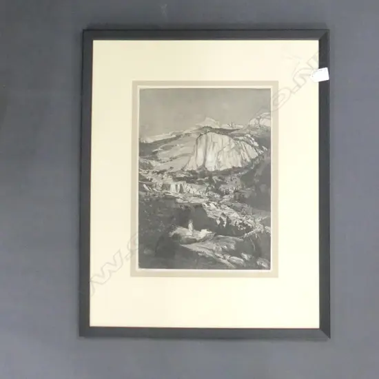 MAX KLINGER, MOUNTAIN SCENE, ETCHING, 260 X 360MM