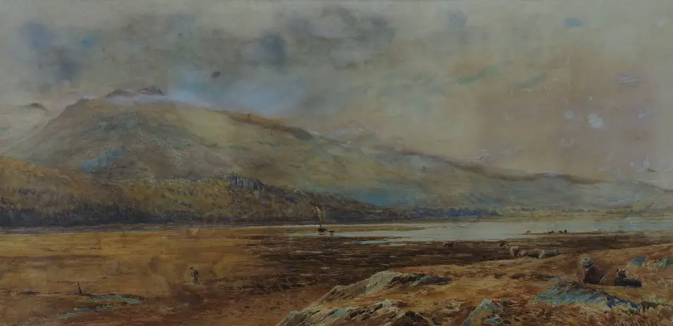 SURTEES, John (UK 1819-1915), The Estuary, W/C, signed, 60mm x 740mm Image 1++