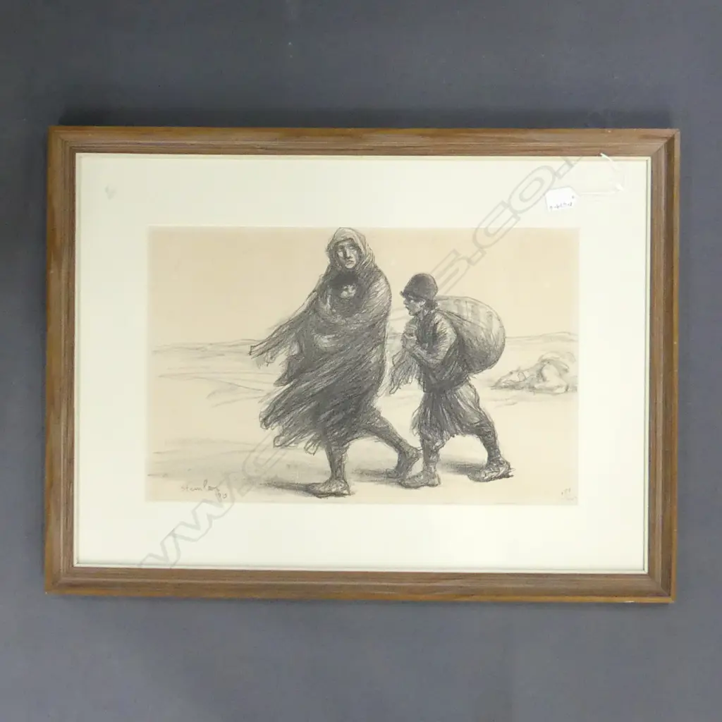 STEINLEN 'THE REFUGEES, LTD ED ETCHING 158/400  320 X 510MM Image 1++