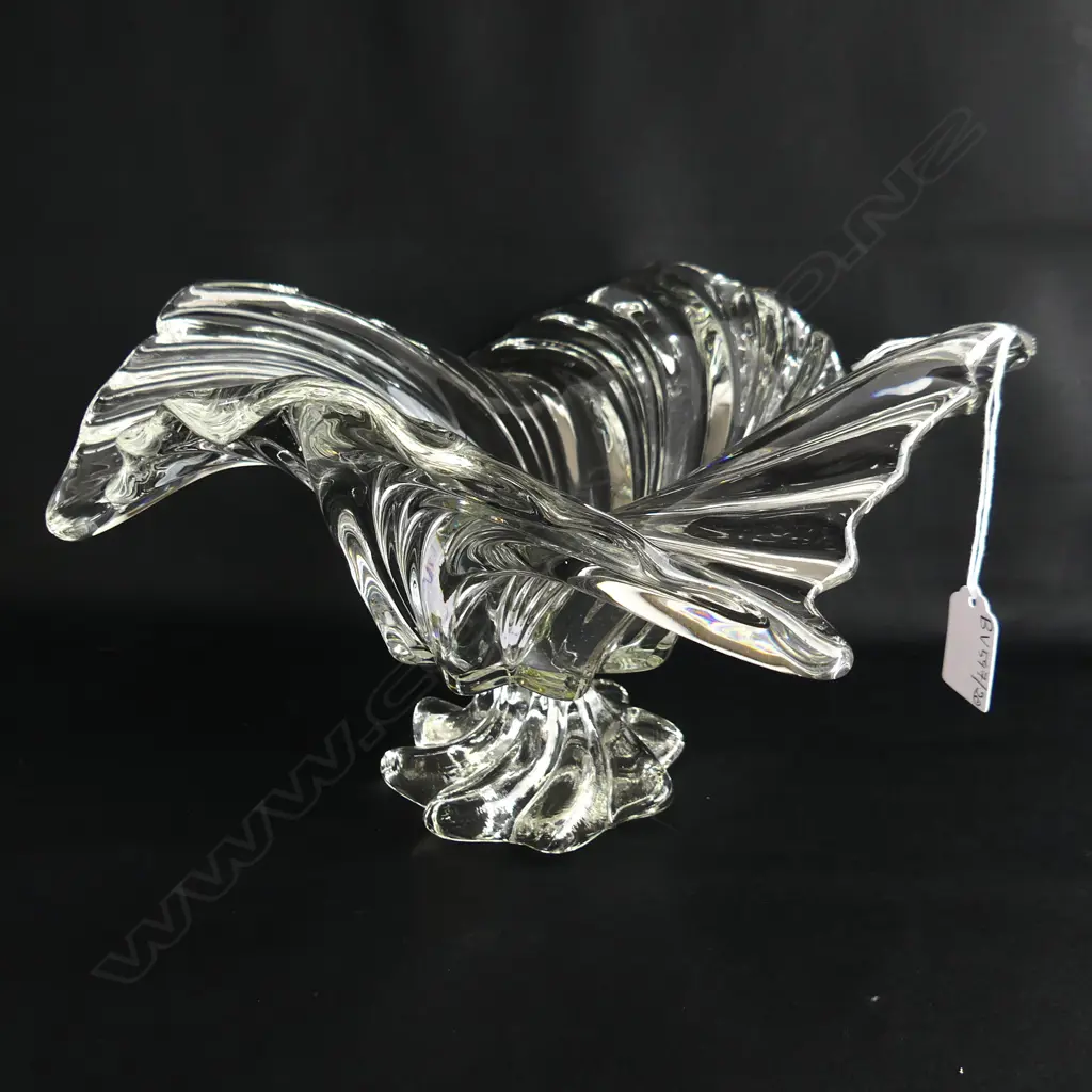 LGE CLEAR ART GLASS FLUTED COMPORT H.290mm dia Image 1++