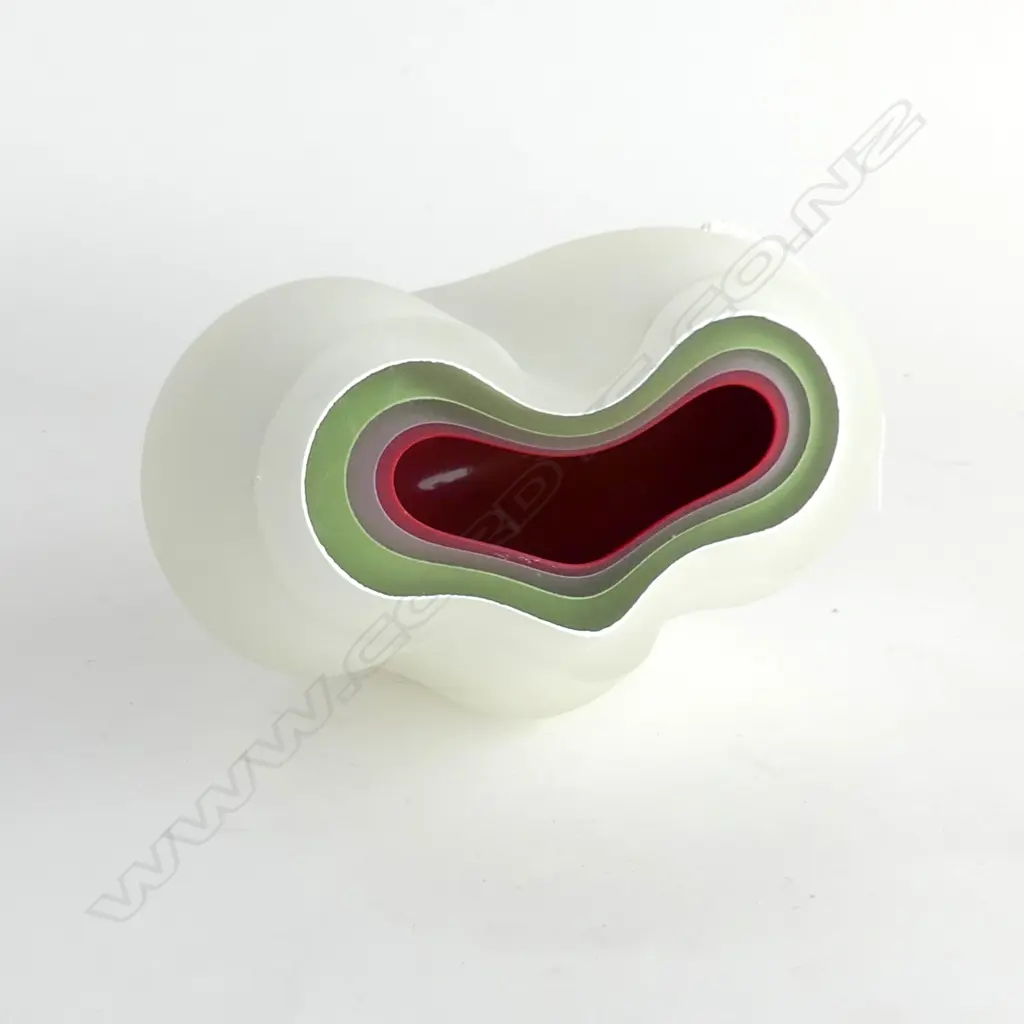 DOMINIC BURRELL HAND BLOWN LAYERED GLASS SCULPTURE 200 X 130MM (COMPLETE WITH CD) Image 1++