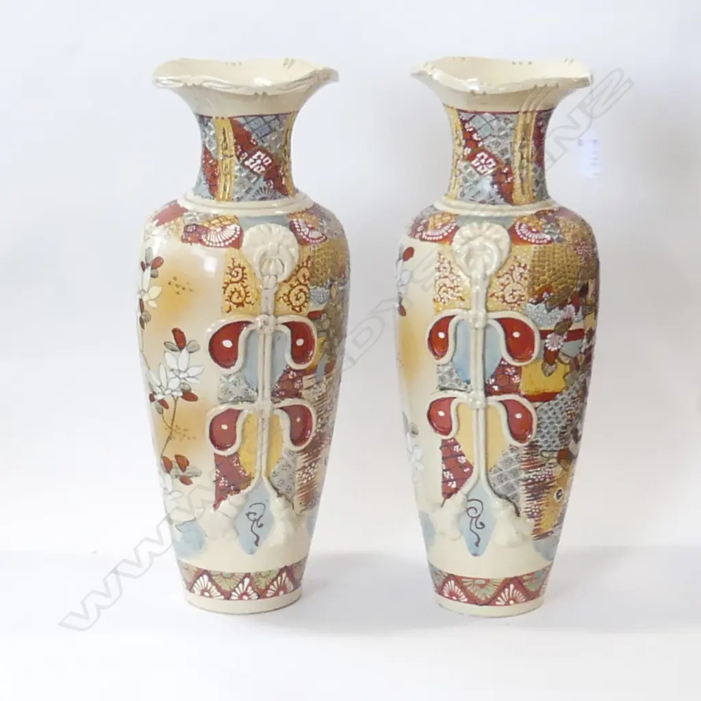 PR LG SATSUMA ORIENTAL VASES H. 420MM Image 1++