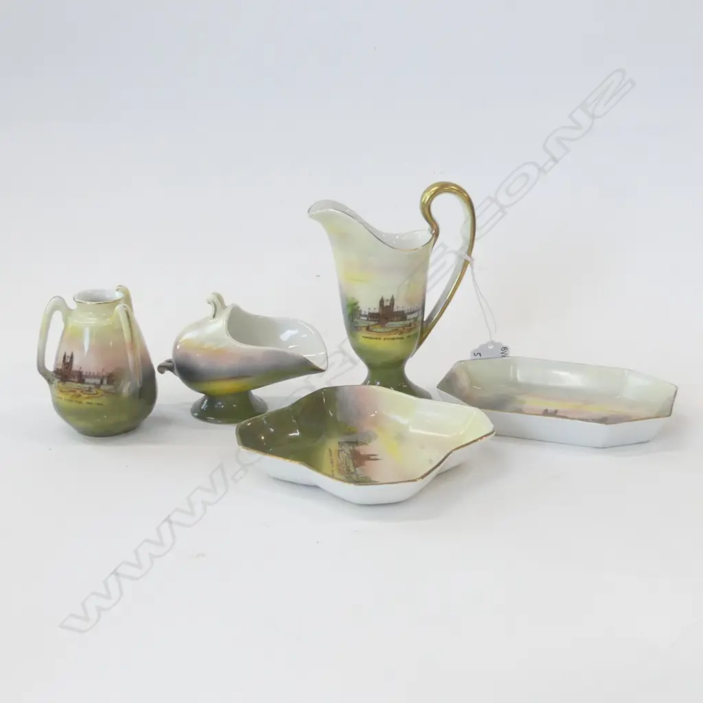 5 PCS ROYAL BAYREUTH AUCKLAND EXHIBITION SOUVENIR WARE Image 1++