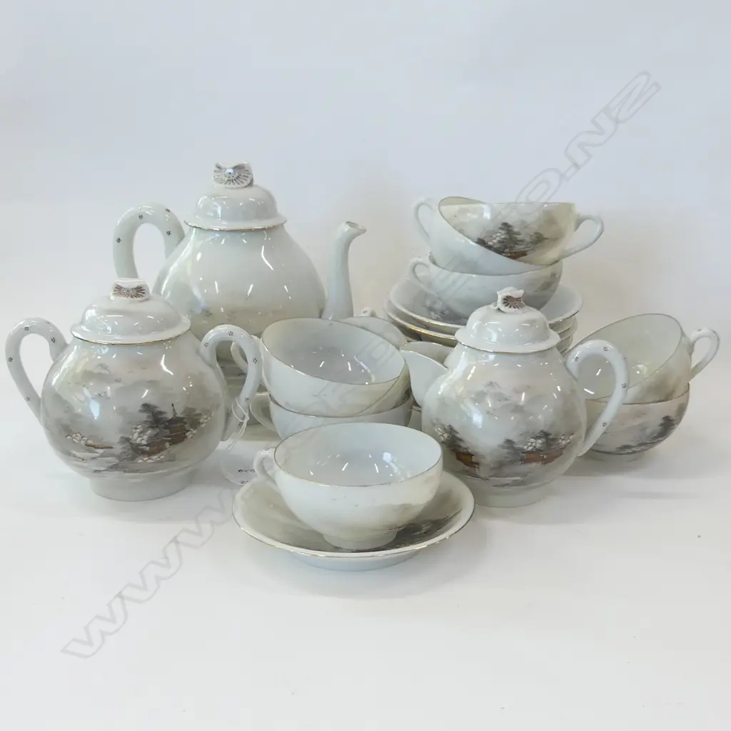ORIENTAL FINE BONE CHINA TEA SET; 22PCS Image 1++