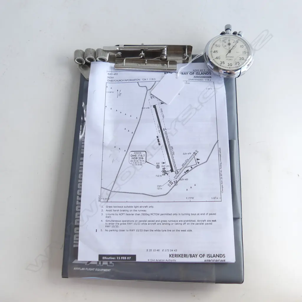 PILOTS KNEEBOARD w. SEKONDA STOP WATCH Image 1++