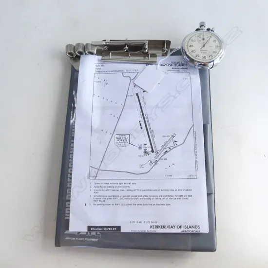 PILOTS KNEEBOARD w. SEKONDA STOP WATCH