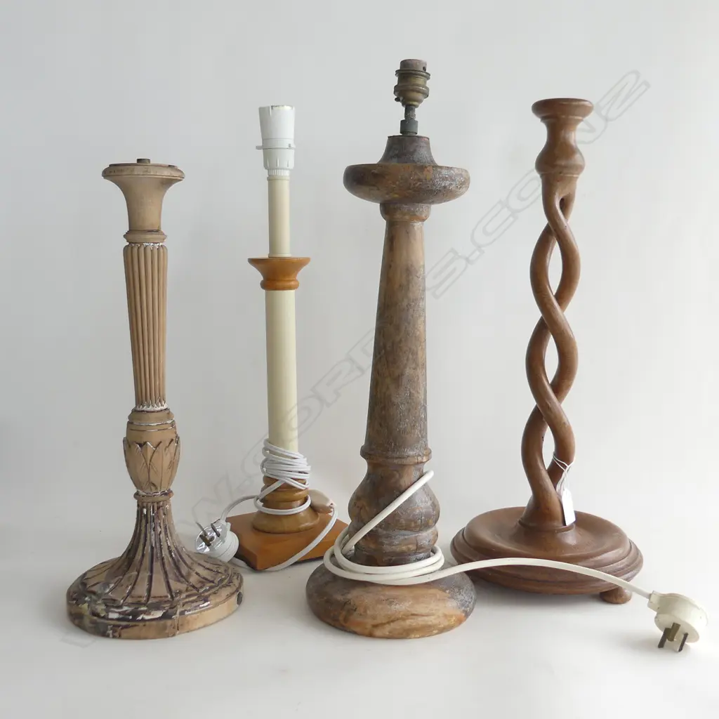4 WOODEN LAMP BASES H.480mm Image 1++