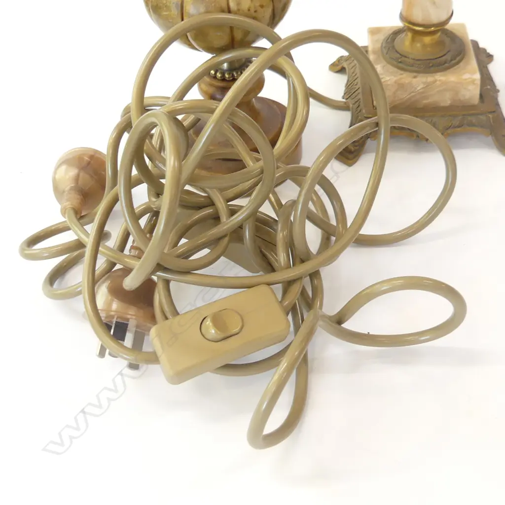 2 OLD TABLE LAMP BASES H.  350 & 280MM Image 1++