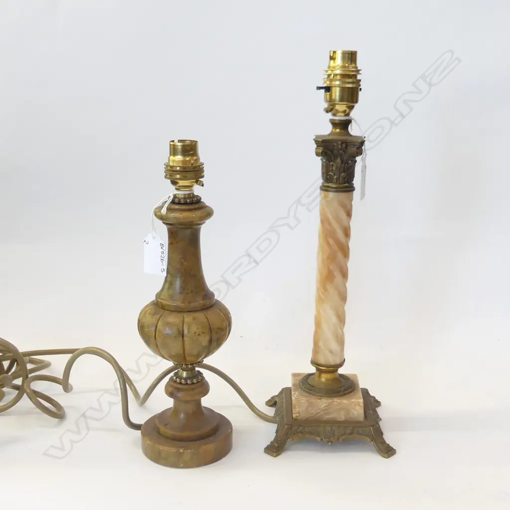 2 OLD TABLE LAMP BASES H.  350 & 280MM Image 1++