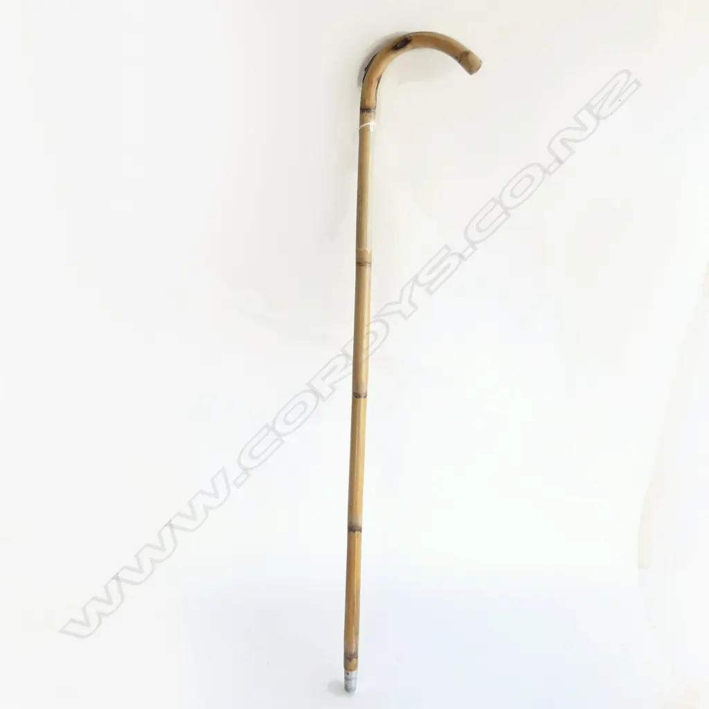 OLD BAMBOO HORSE MEASURING WALKING STICK w pull-out measure & spirit level set arm  Image 1++