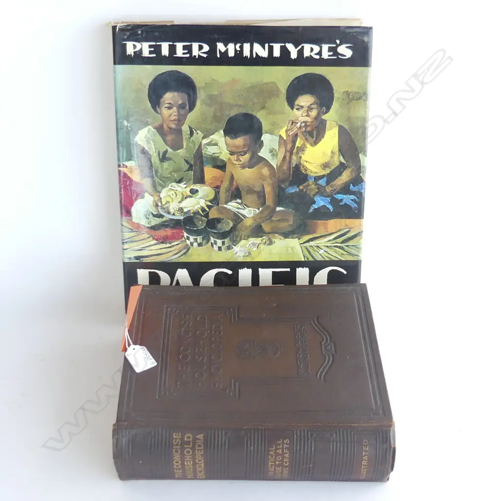 PETER MCINTYRES 'PACIFIC' & VINTAGE LEATHER BOUND 'THE CONCISE HOUSEHOLD ENCYLOPEDIA' Image 1++