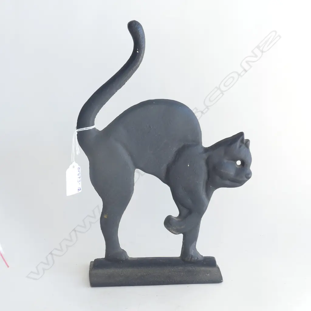 BLACK CAST IRON CAT DOOR STOPPER H. 300MM Image 1++