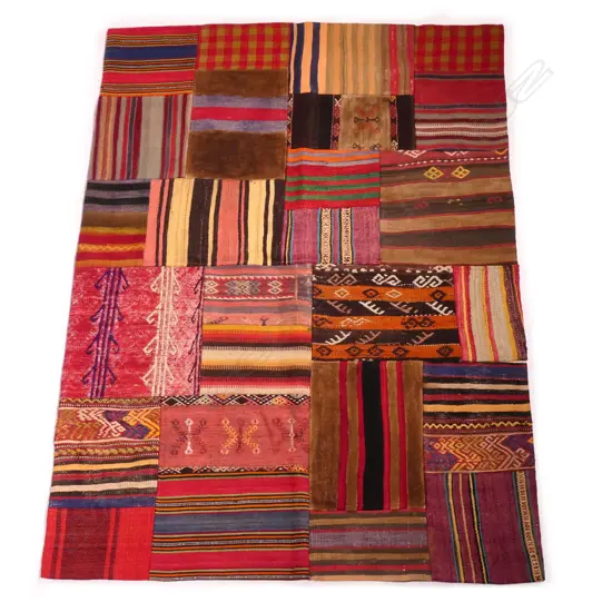 TURKISH PATCHWORK RUG, COMPRISING VARIOUS KILIMS, 1770 X 1280mm