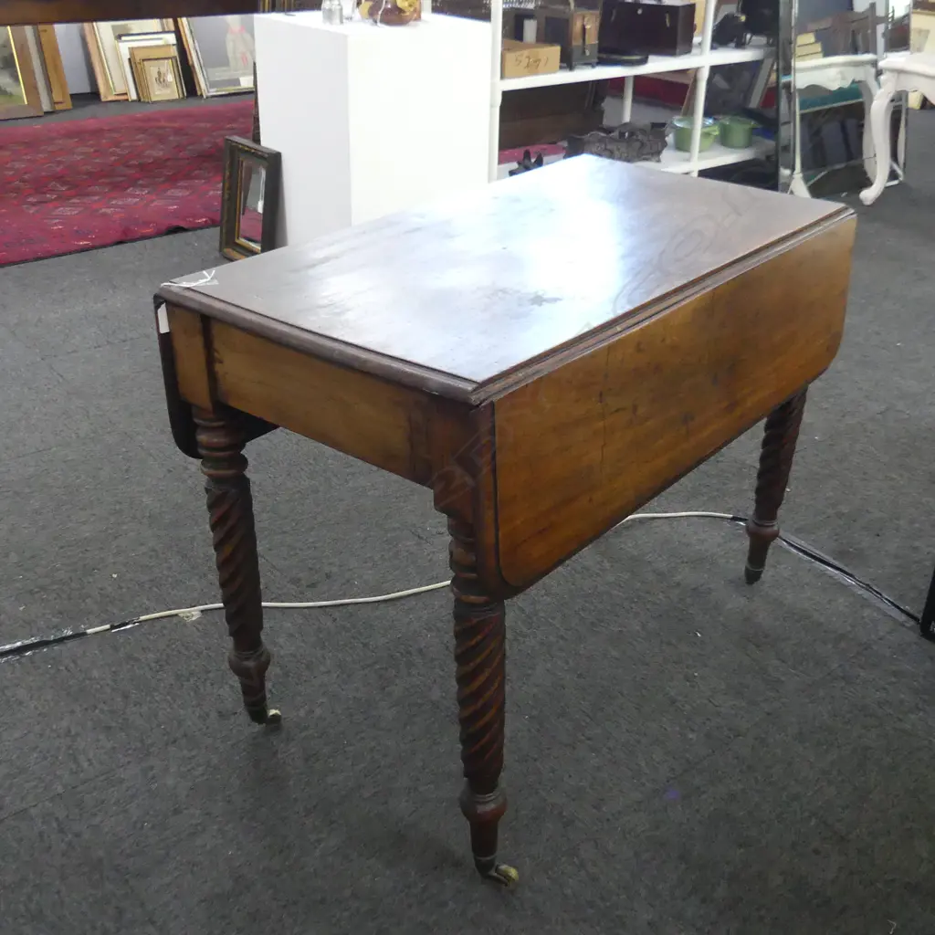 19THC WOODEN DROP LEAF TABLE  910 X  960MM (MARKS TO TOP) Image 1++