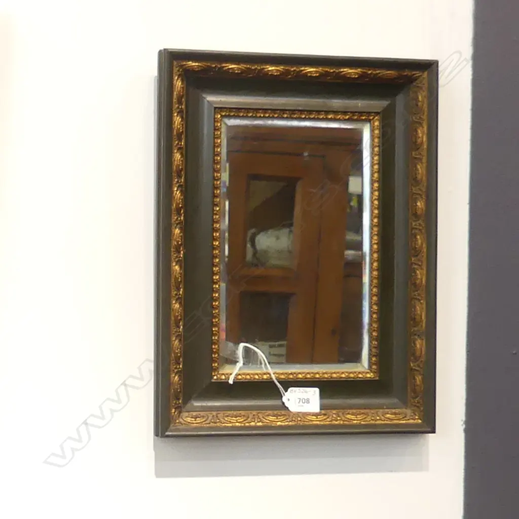 SM BLACK & GILT FRAMED BEVELLED MIRROR 280 X 380MM Image 1++