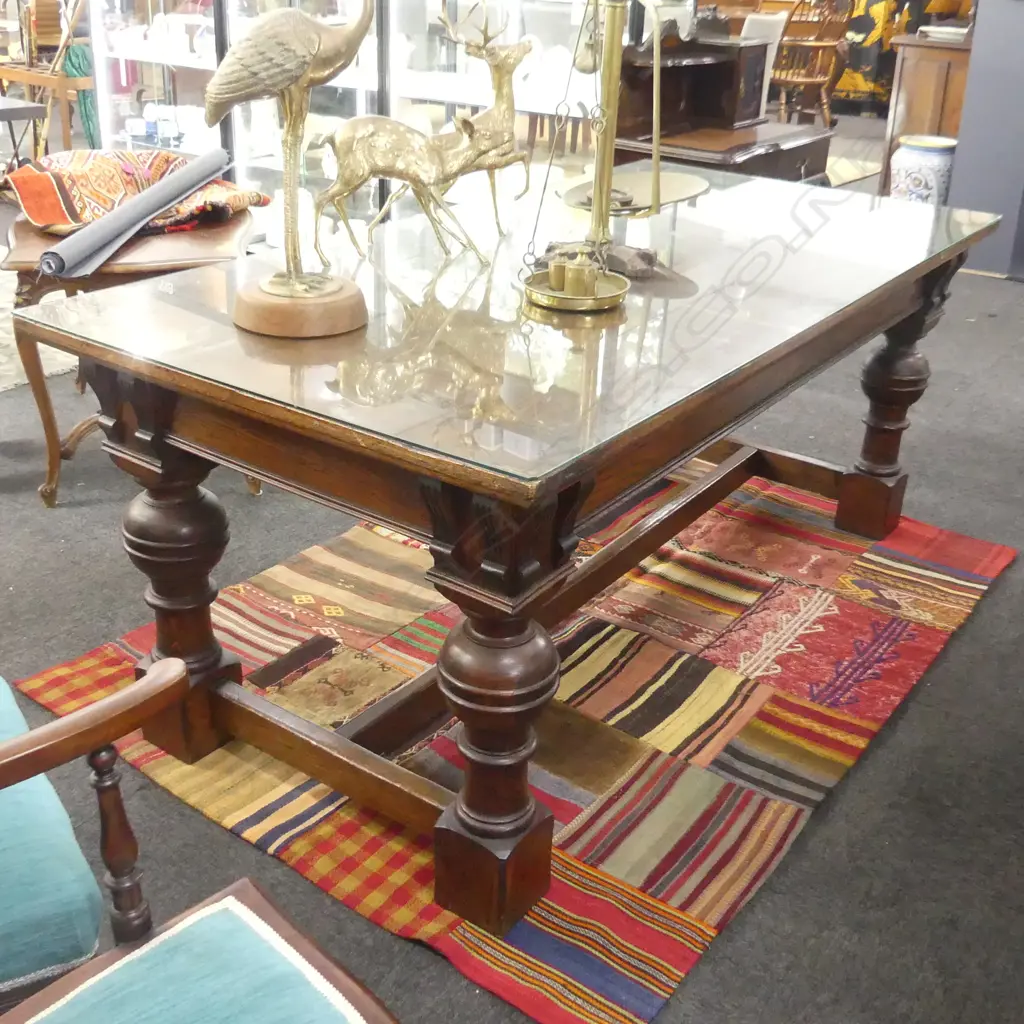 IRISH OAK REFECTORY DINING TABLE 1840 X 920 X 760mm Image 1++