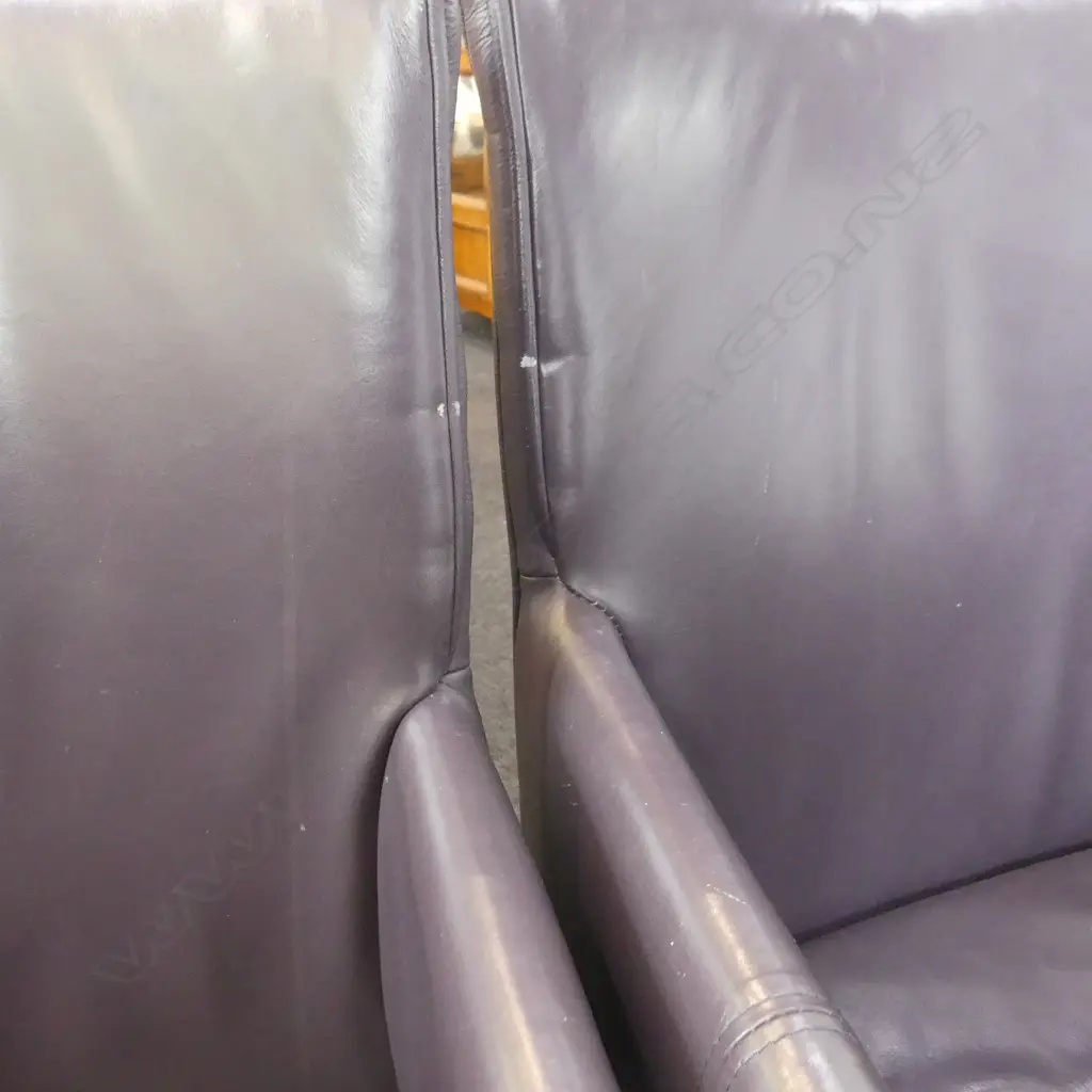 4 VINYL DINING CHAIRS ON CASTORS  Image 1++