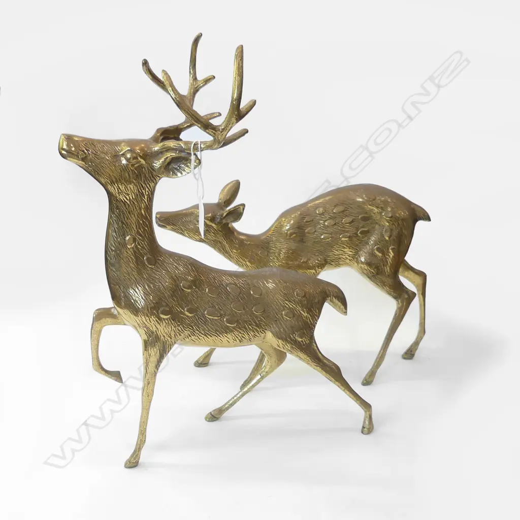 BRASS DEER & STAG  H. 430  X H 300MM Image 1++