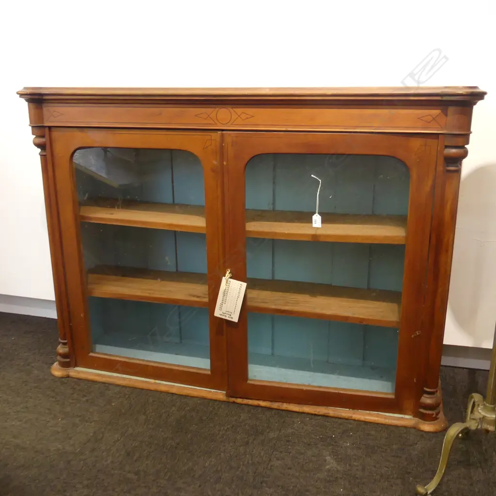 EDWARDIAN GLAZED CABINET 1300x340x935mm Image 1++