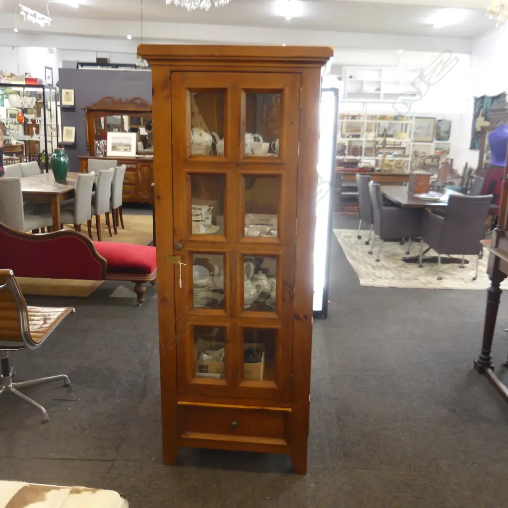 LARGE WOODEN & GLASS DISPLAY CABINET 650 x 450 x 1800MM Image 1++
