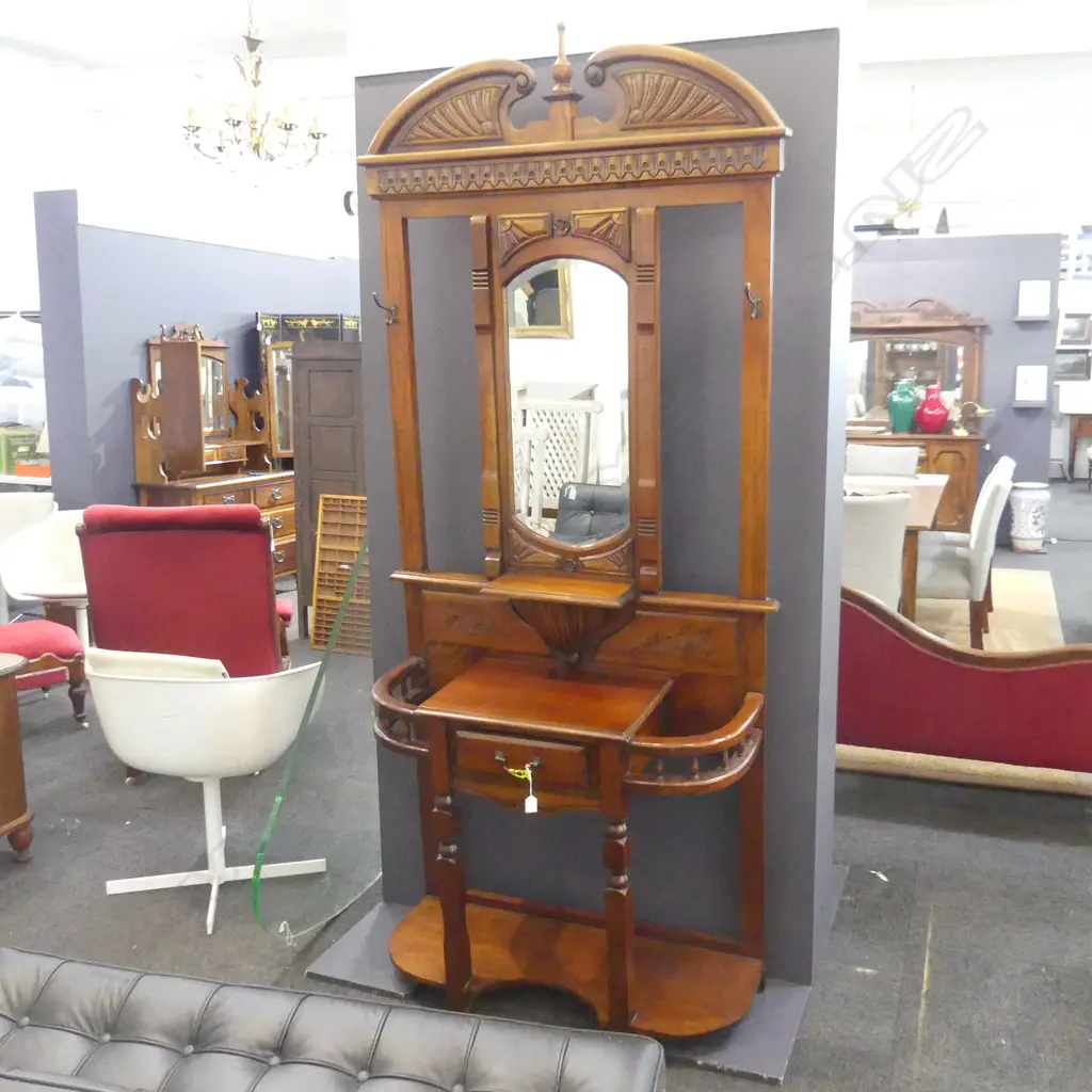 REPRODUCTION WOODEN HALL STAND H. 2220 X 920MM Image 1++