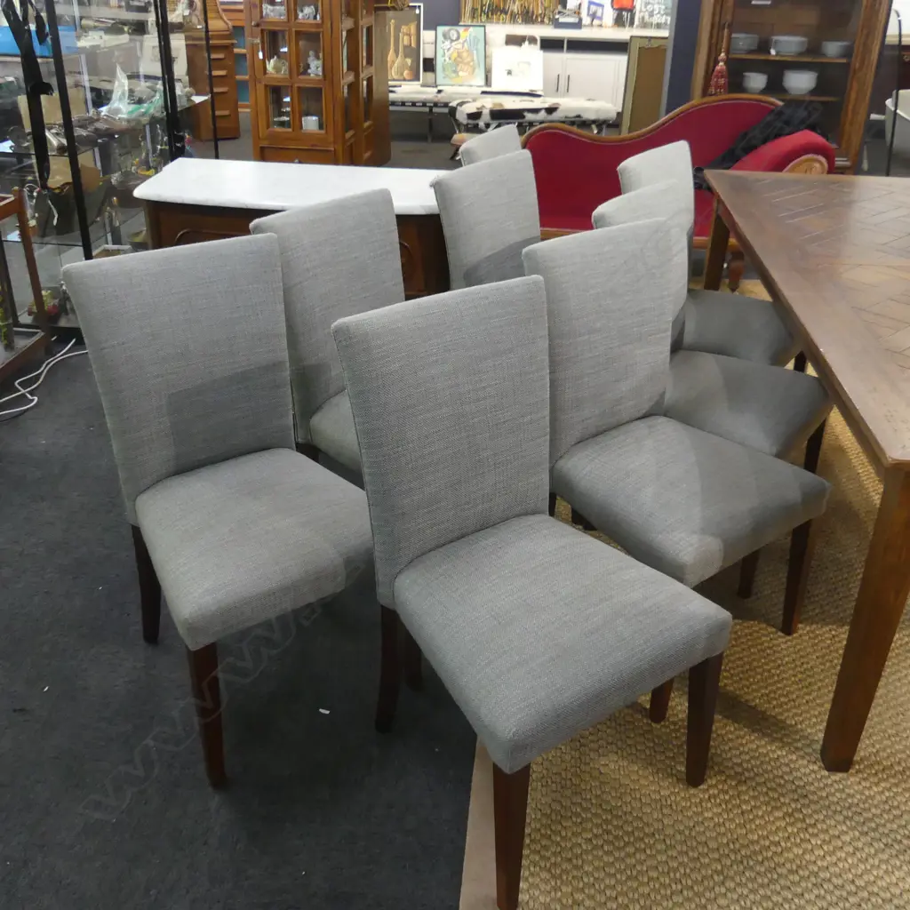 EIGHT HIGH BACK UPHOLSTERED DINING CHAIRS Image 1++