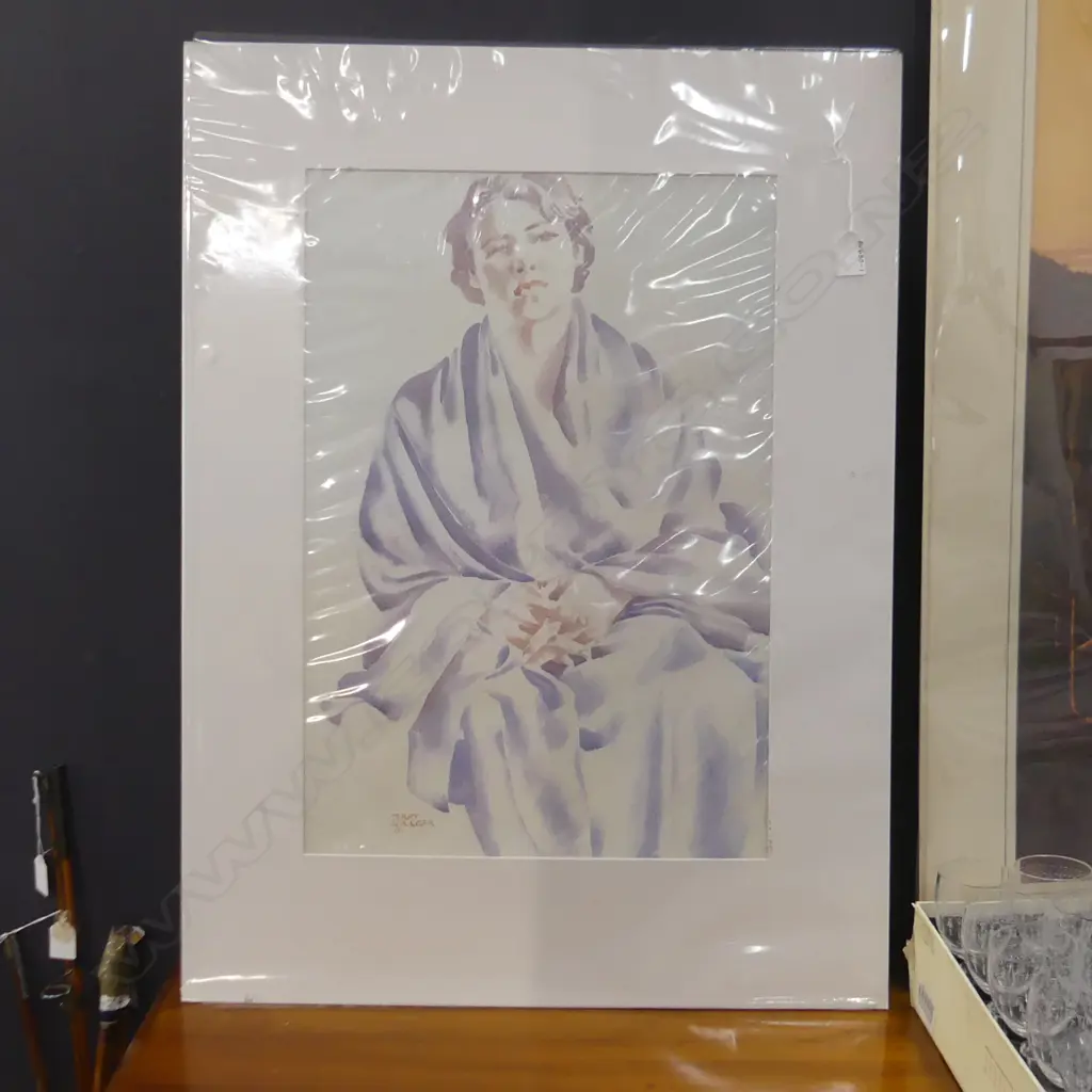 TERRY STRINGER, 'BLUE KAY' 1981, MOUNTED PRINT ON BOARD,  560 X 380MM Image 1++