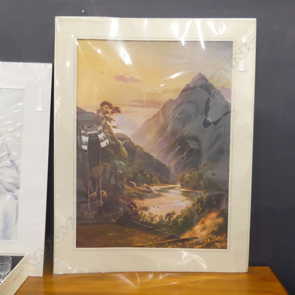 MOUNTED PRINT SCENE PRINTS, SIGNED HW KIRKWOOD  770 X 570MM Image 1++