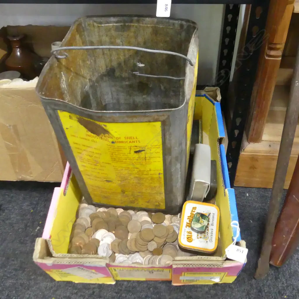 BOX LOT TINS & COLLECTION OF COPPER COINS Image 1++
