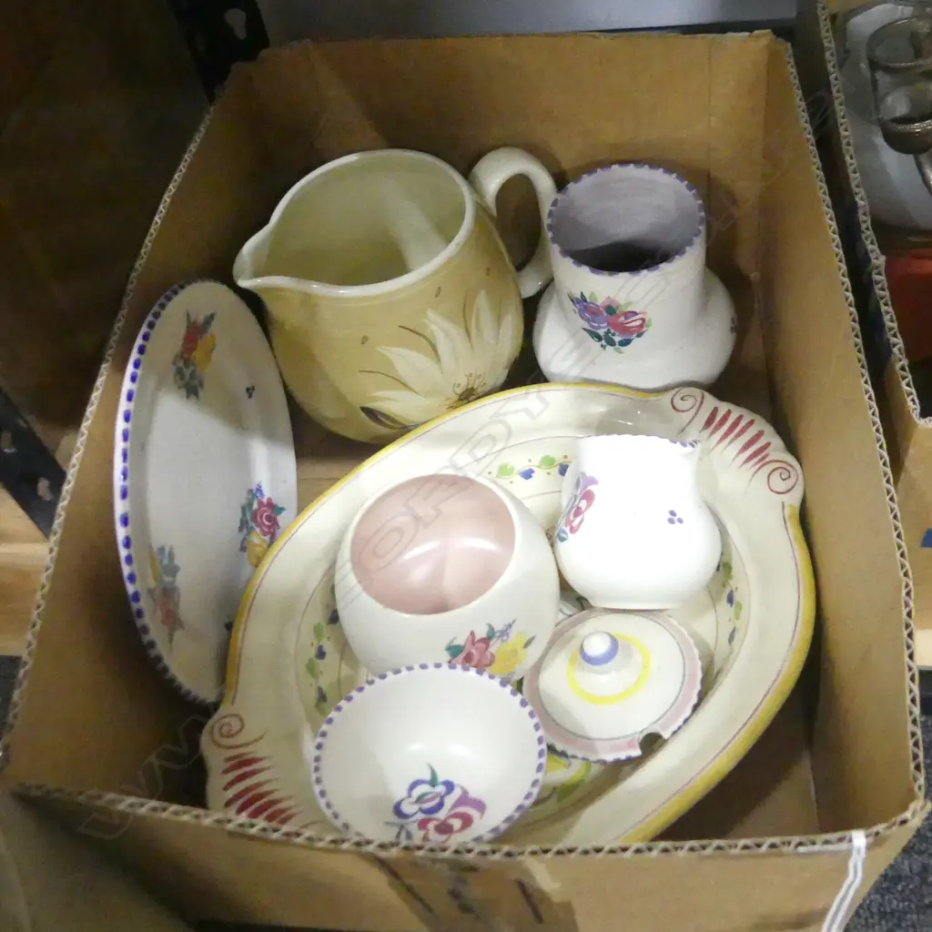 SM BOX ASST VINTAGE CHINA; POOLE, SUSIE COOPER, TITIAN WARE  Image 1++