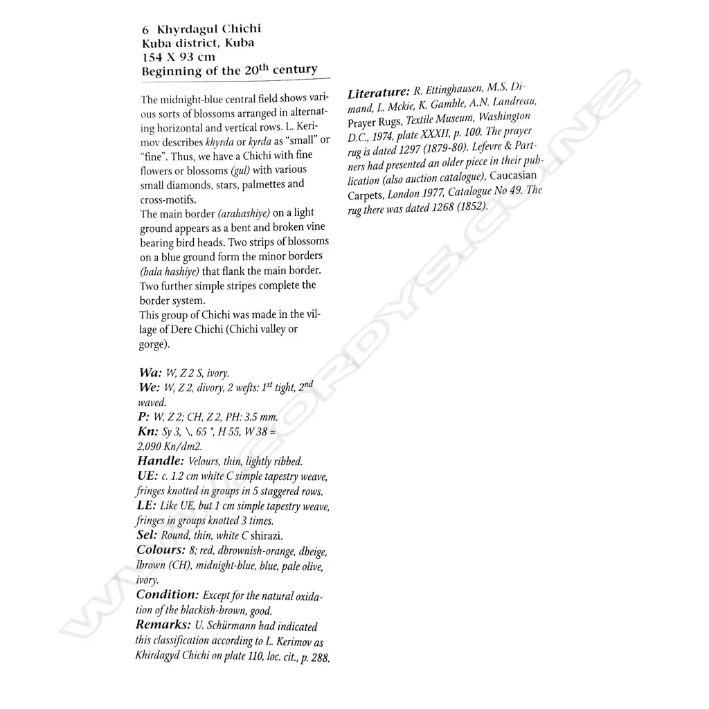 A Khyrdagul Chichi, Kuba rug. Beginning of the 20th century. 154 x 93cm. Image 1++