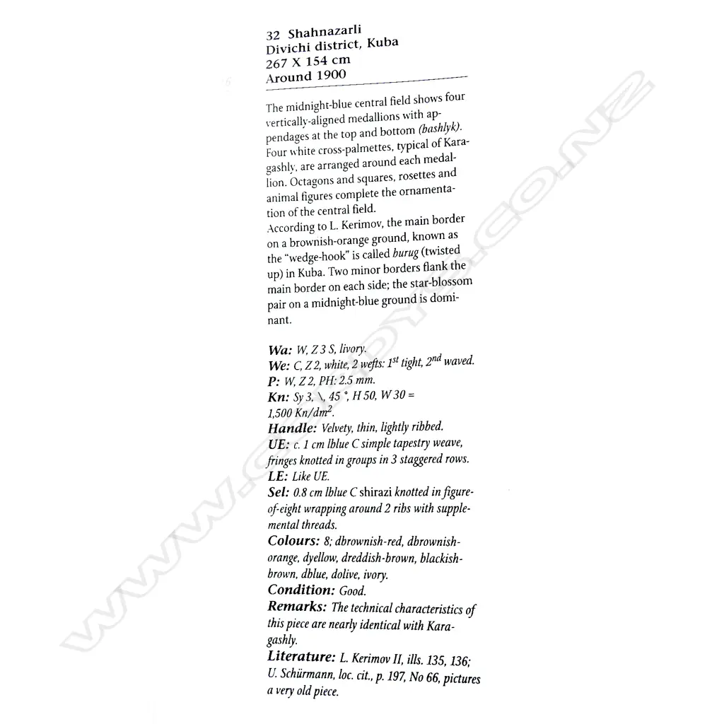 A Shahnazali, Kuba rug. Circa 1900. 267 x 154cm Image 1++