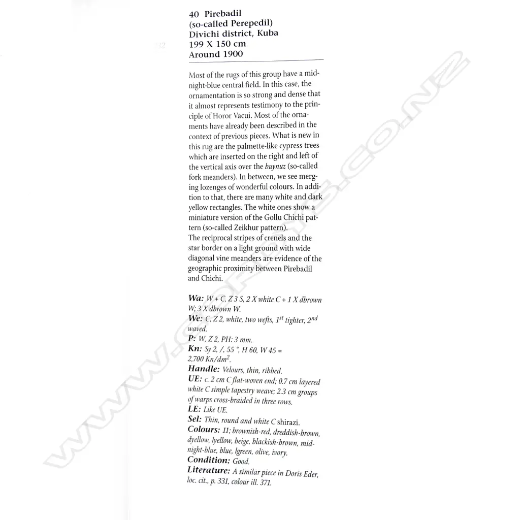 A Pirebadil, Kuba rug. Circa1900. 199 x 150cm. Image 1++