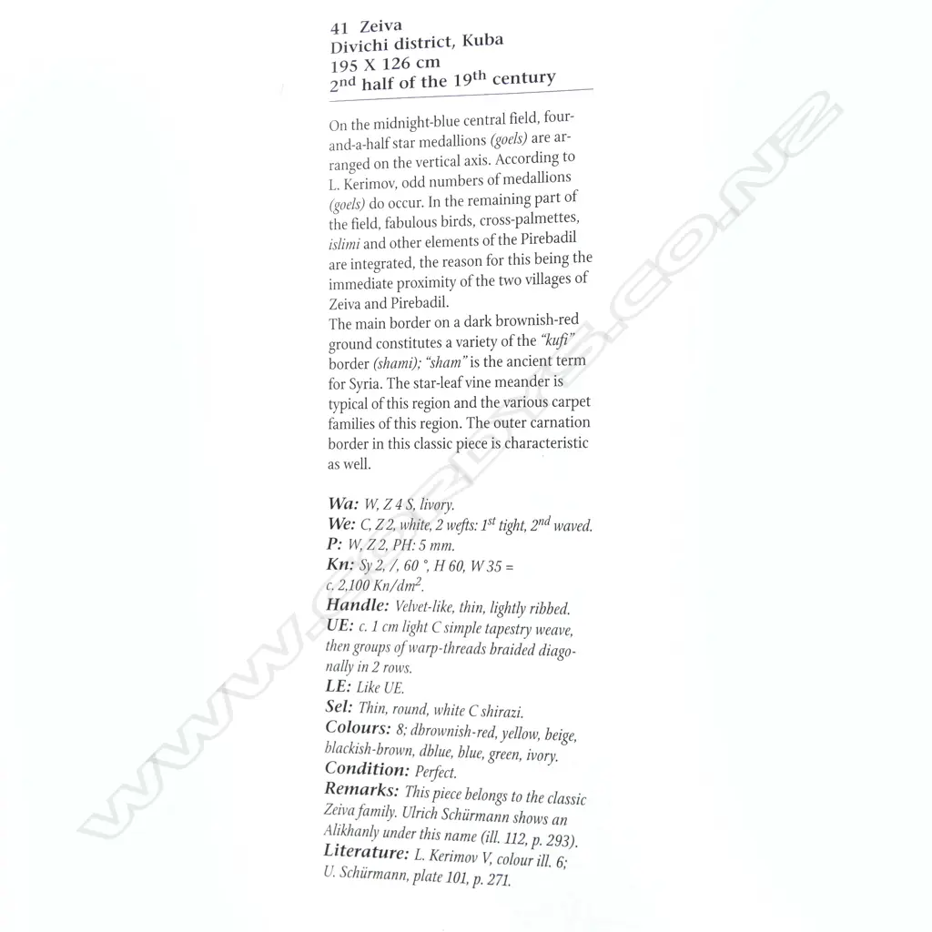 A Zeiva, Kuba rug. 195 x 126cm Image 1++