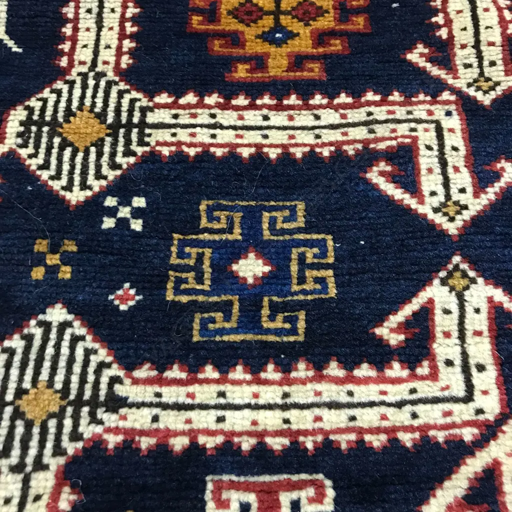 A Zagly, (Leaf-Fork) Kuba rug. Circa 1890. 183 x 129cm. Image 1++