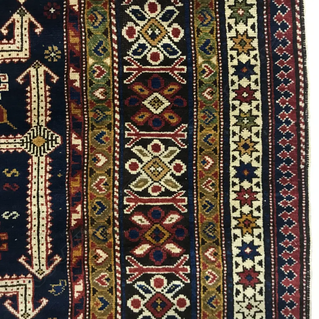 A Zagly, (Leaf-Fork) Kuba rug. Circa 1890. 183 x 129cm. Image 1++