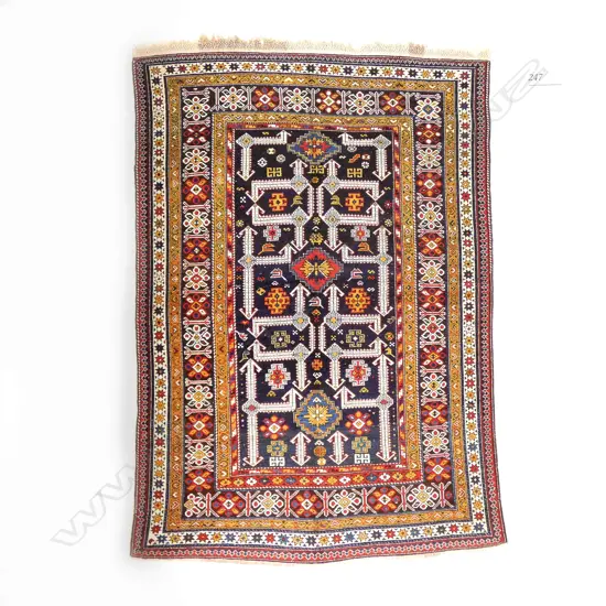 A Zagly, (Leaf-Fork) Kuba rug. Circa 1890. 183 x 129cm.