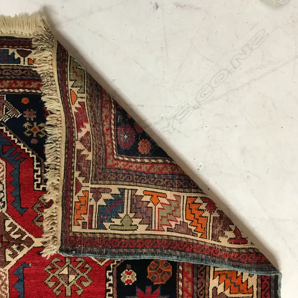 A Hajikabul, Shirvan broad runner. End of the 19thC. 300 x 143cm. Image 1++