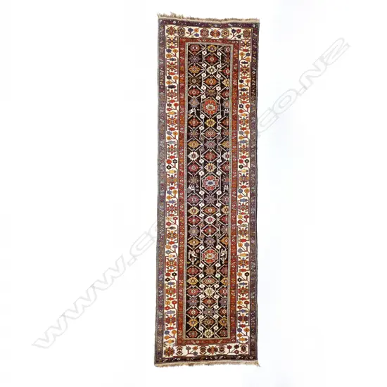 A long Hajikabul, Shirvan runner. Second half of 19thC. 415 x 123cm.