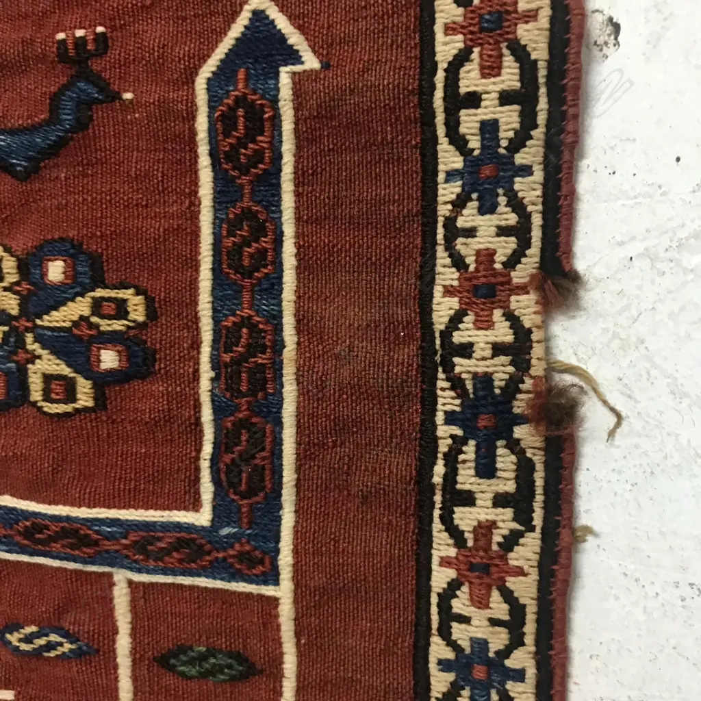 A Khizi Zili flatweave, Baku, Shirvan rug 195 x 128cm. Image 1++