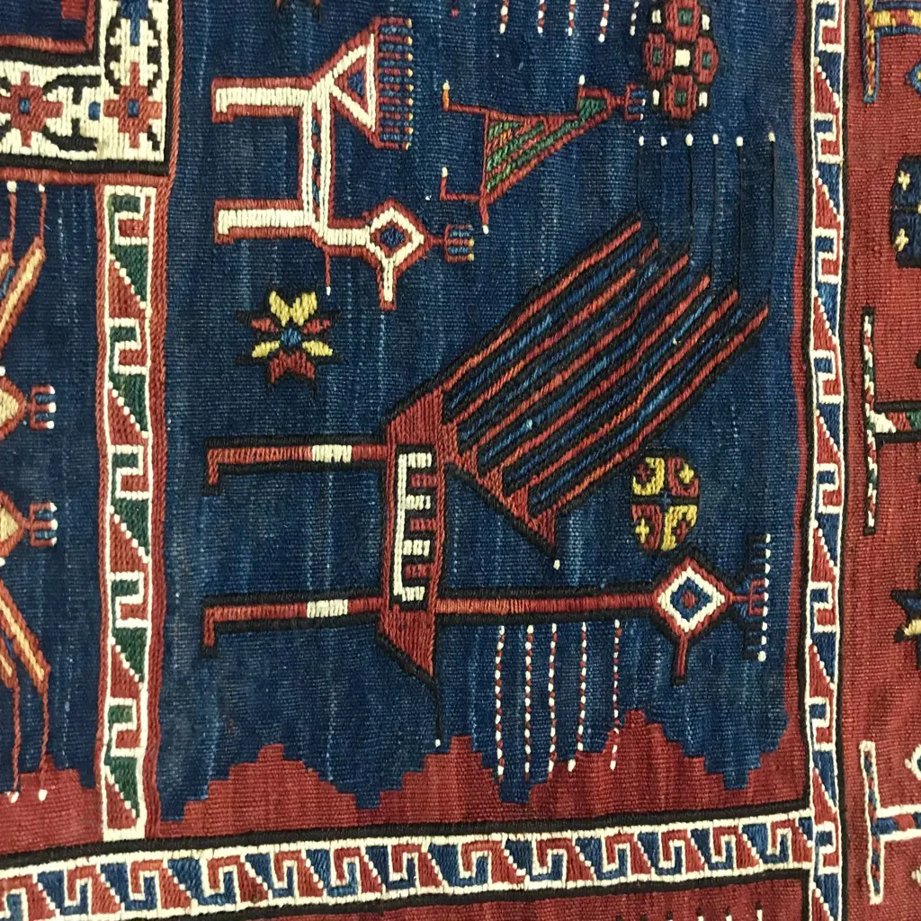 A Khizi Zili flatweave, Baku, Shirvan rug 195 x 128cm. Image 1++