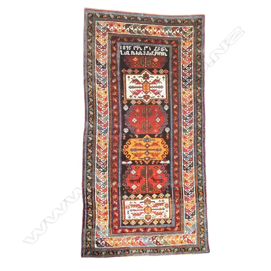 A superb Kadim Gyanja runner. Dated 1895, 304 x 151cm.