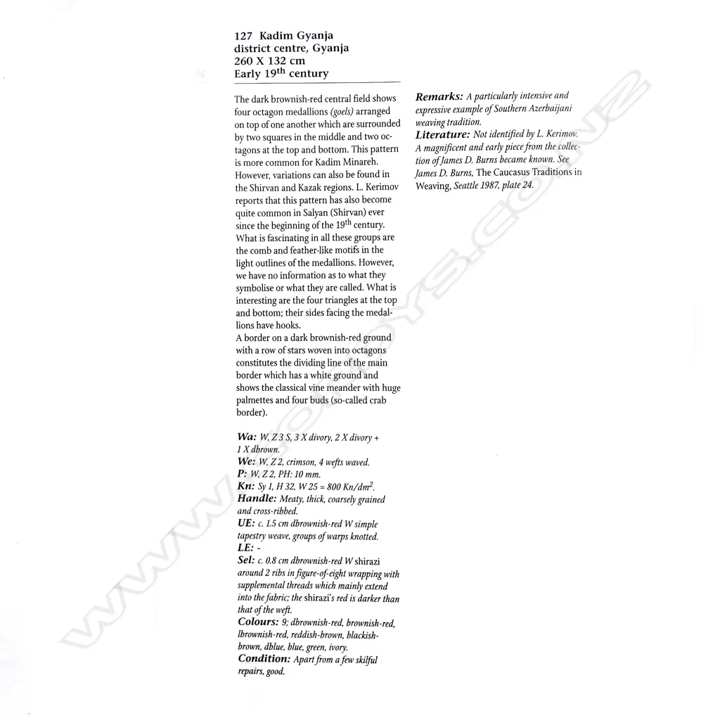 A Kadim Gyanja rug. 19th century. 260 x 132cm. Image 1++