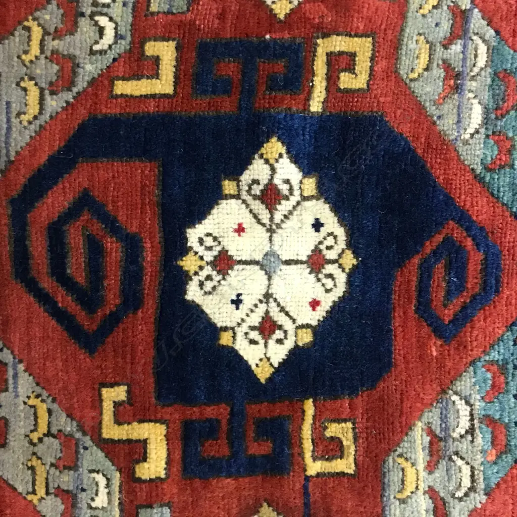 A Swastika Kazak rug. Late 19thC. 247 x 167cm. Image 1++