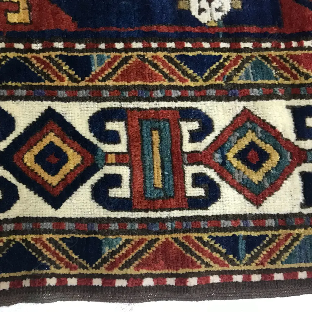A Swastika Kazak rug. Late 19thC. 247 x 167cm. Image 1++