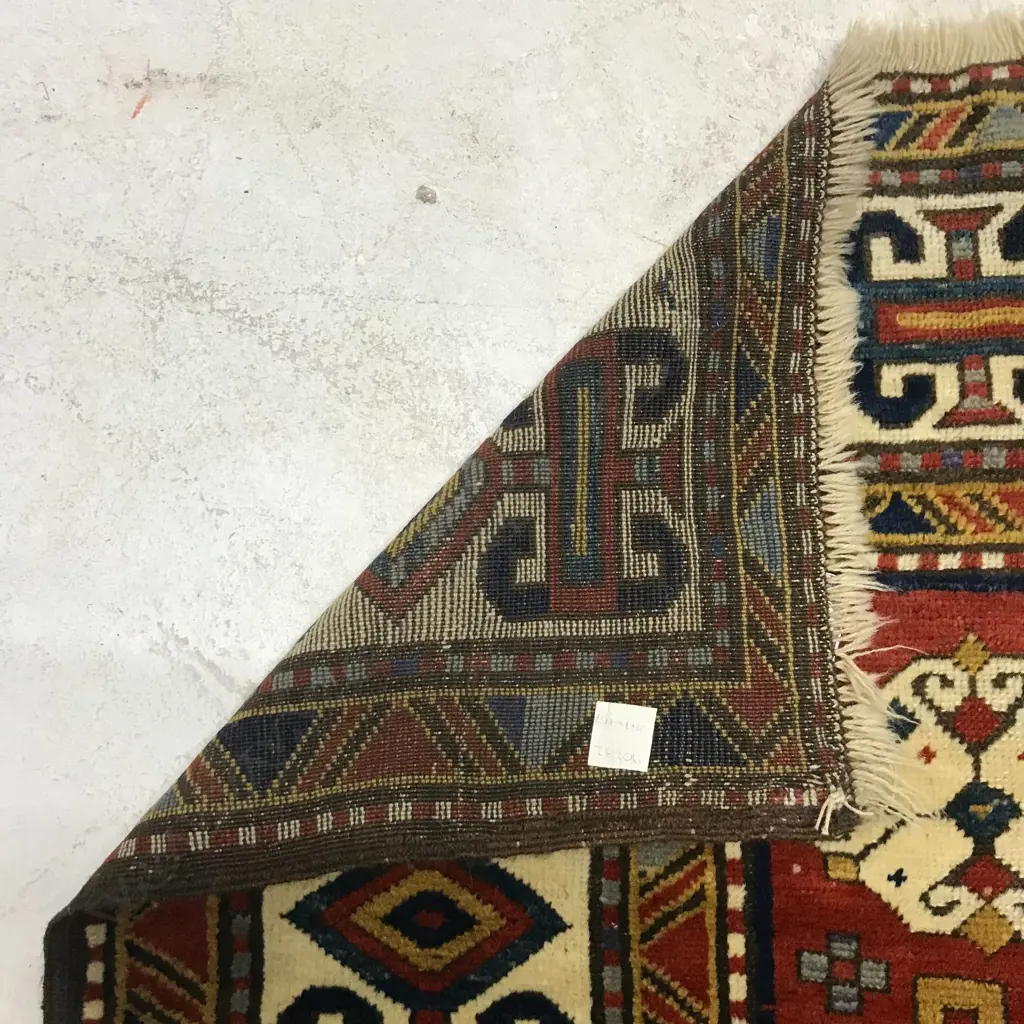 A Swastika Kazak rug. Late 19thC. 247 x 167cm. Image 1++