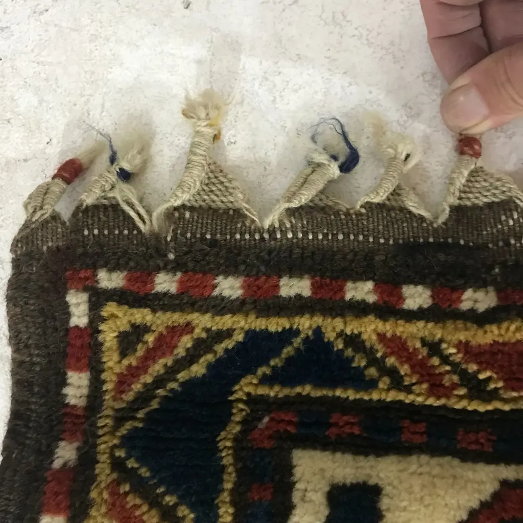 A Swastika Kazak rug. Late 19thC. 247 x 167cm. Image 1++